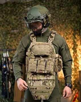 Плитоноска Cordura з підсумками та системою швидкого скидання мультикам buy93065frs фото
