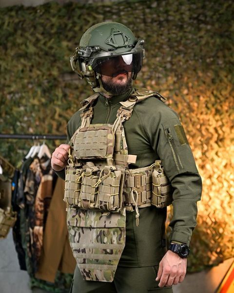 Плитоноска Cordura з підсумками та системою швидкого скидання мультикам buy93065frs фото