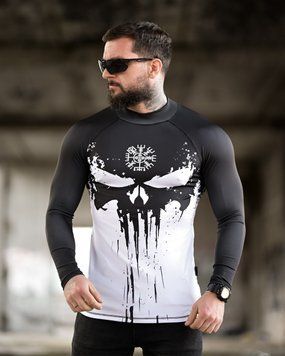 Лонгслів з принтом Punisher чорно білий розмір S-M buy94697frs-S-M фото