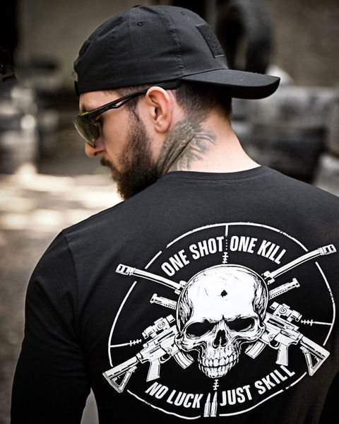 Лонгслів з принтом One Shot чорний розмір M buy93403frs-M фото