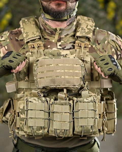 Плитоноска Asdag Cordura з підсумками та функцією швидкого скидання піксель buy54103frs фото