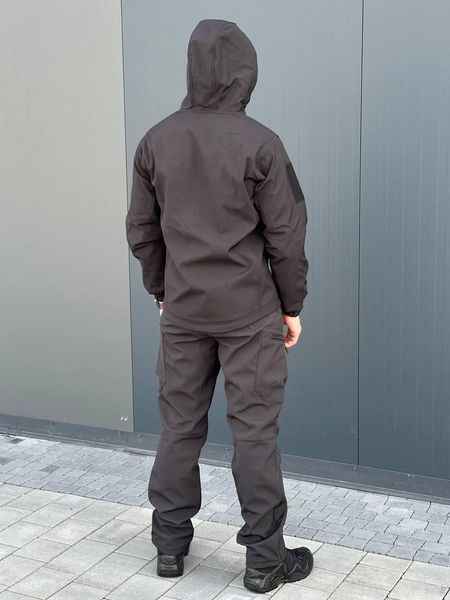 Костюм SoftShell на флісі Куртка з капюшоном + Штани чорна розмір 3XL for00628frs-3XL фото
