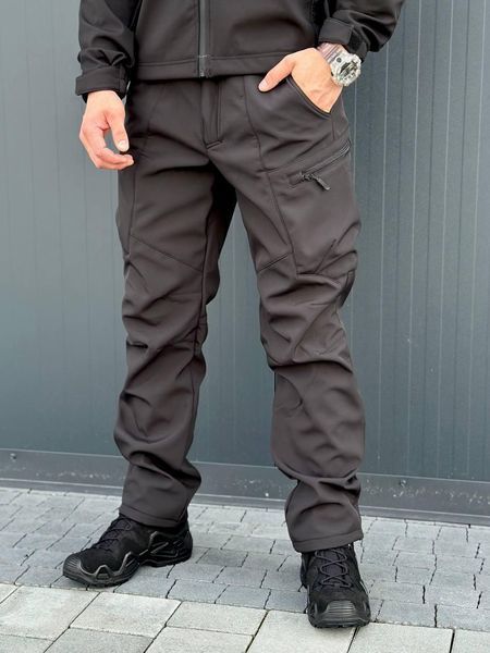 Костюм SoftShell на флісі Куртка з капюшоном + Штани чорна розмір 3XL for00628frs-3XL фото