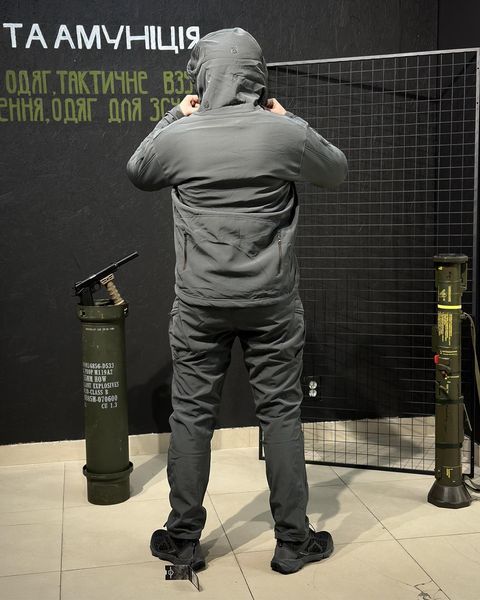 Костюм Tactical Vanguard SoftShell Куртка з капюшоном + Штани сірий розмір S for02383frs-S фото