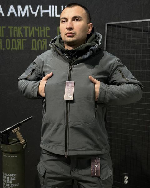 Костюм Tactical Vanguard SoftShell Куртка з капюшоном + Штани сірий розмір S for02383frs-S фото