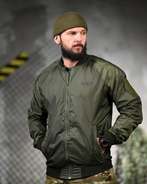 Вітровка з принтом Army олива розмір S buy91290frs-S фото