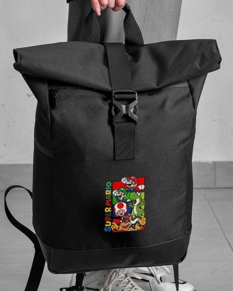 Жіночий Рюкзак Rolltop 30л Without з принтом Super Mario чорний 42х 26 см wb8055273frs фото