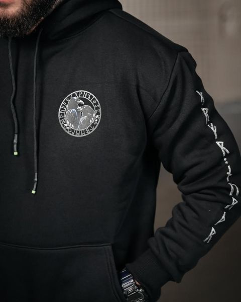 Худі Genesis тринитка на флісі Voron чорне розмір M buy97625frs-M фото