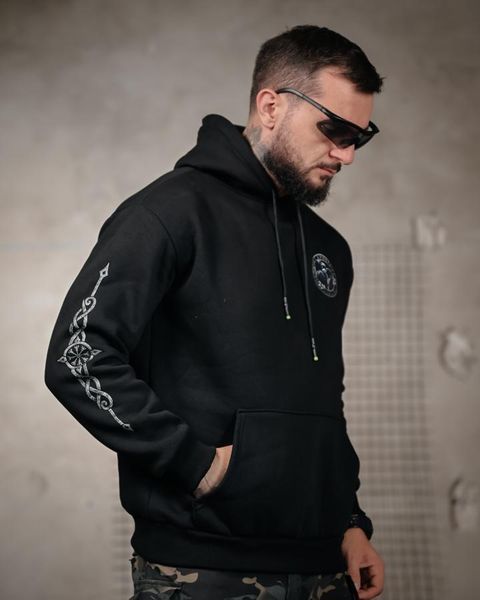 Худі Genesis тринитка на флісі Voron чорне розмір M buy97625frs-M фото