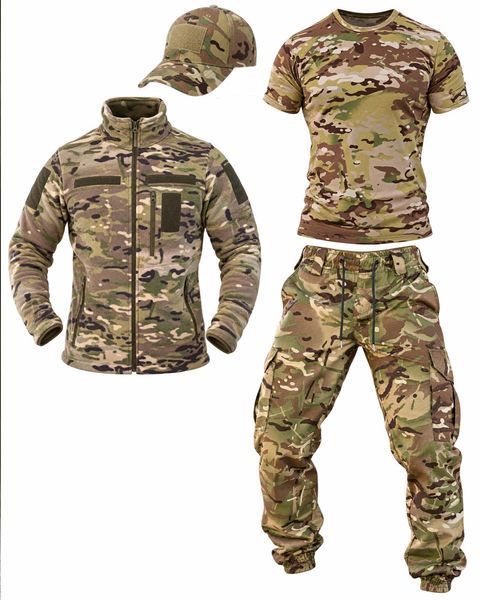 Комплект 4в1 KMS Tactical Флісова Кофта та Штани + Футболка і Бейсболка мультикам розмір S buy97239frs-S фото
