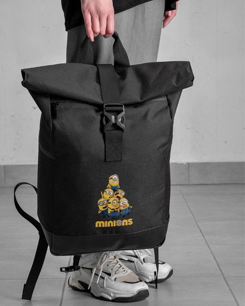 Жіночий Рюкзак Rolltop 30л Without з принтом Minions y чорний 42х 26 см wb8055267frs фото