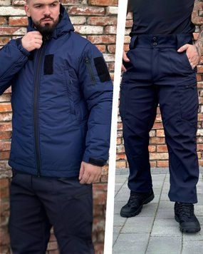 Форма Military R+ ДСНС Куртка з липучками під шеврони + Штани SoftShell темно-синя розмір S for02066+02067frs-S фото