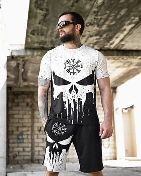 Комплект Punisher 2в1 Футболка + Шорти чорно-білий розмір S buy93122frs-S фото