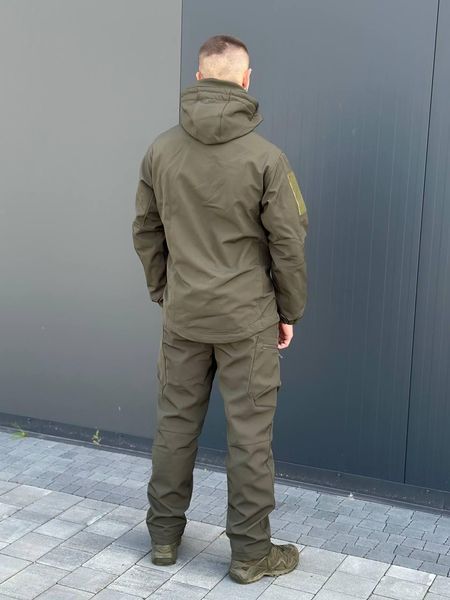 Чоловіча Форма SoftShell на флісі Куртка з липучками під шеврони + Штани олива розмір L for00627frs-L фото