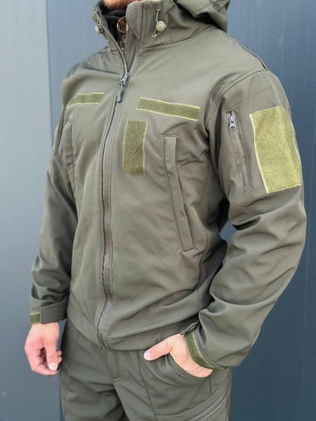 Чоловіча Форма SoftShell на флісі Куртка з липучками під шеврони + Штани олива розмір L for00627frs-L фото