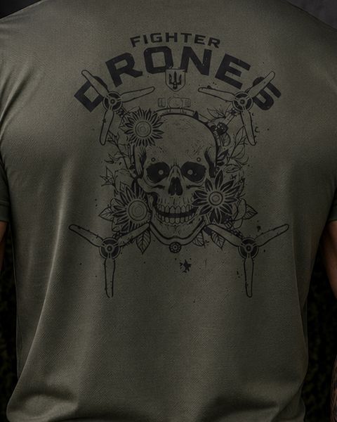 Футболка Coolmax з принтом Fighter Drones олива розмір S тмс04732frs-S фото