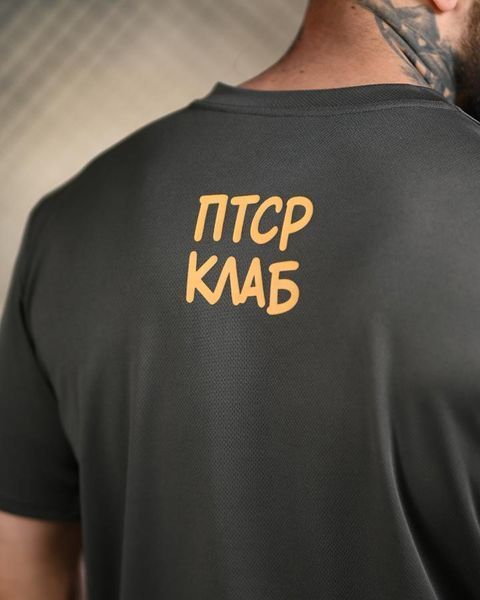 Футболка з принтом ПТСР Клаб сіра розмір S buy96197frs-S фото