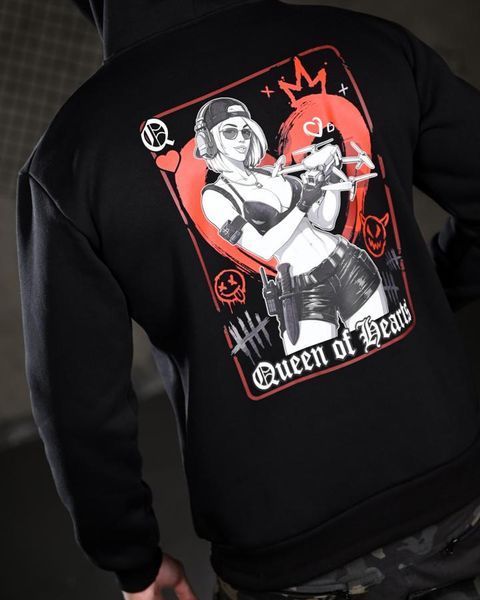 Худі Genesis на флісі з принтом Queen Of Hearts чорне розмір M buy97254frs-M фото