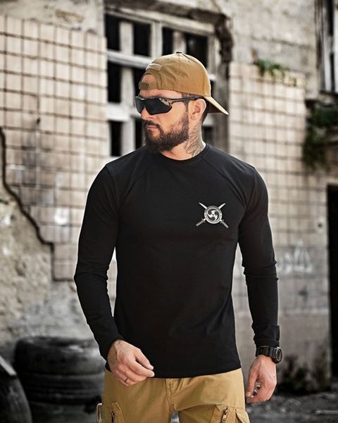 Лонгслів з принтом Самурай чорний розмір M buy93402frs-M фото