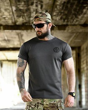 Футболка Born Of War з принтом Viking сіра розмір S buy96444frs-S фото