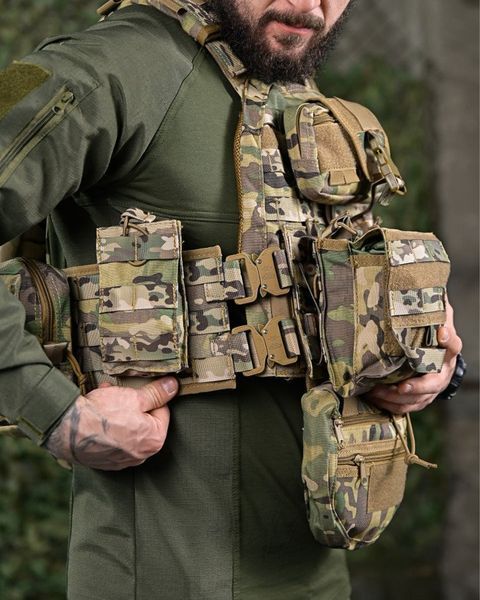 Плитоноска Cobra Cordura 1000D з підсумками мультикам розмір 65 х 38 х 32 см buy92764frs фото