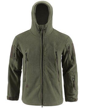 Флісова Кофта Broe з капюшоном олива розмір 2XL тмс51366frs-2XL фото