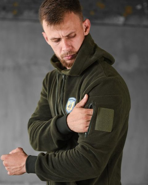 Флісова Кофта з принтом Вірний назавжди олива розмір 2XL buy88624frs-2XL фото