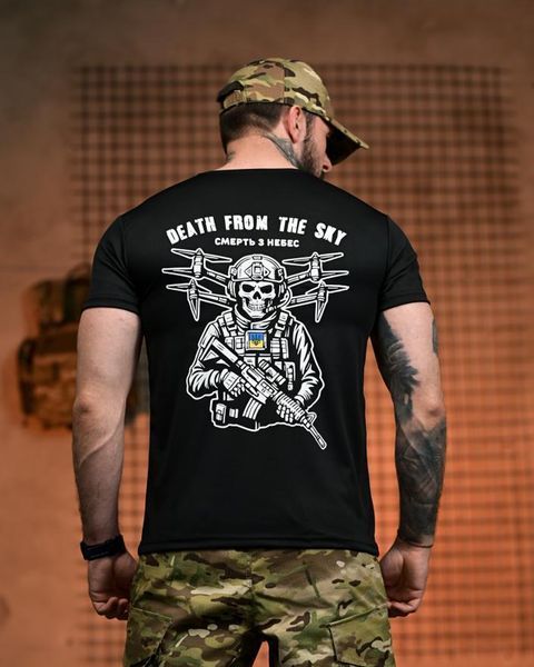 Футболка Selion з принтом Death From The Sky Смерть з Небес чорна розмір M buy96255frs-M фото