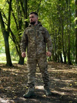 Чоловіча Форма SoftShell на флісі Куртка з липучками під шеврони + Штани піксель розмір M for00626frs-M фото
