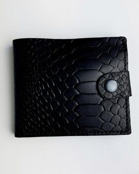 Гаманець Skill з натуральної шкіри тиснення пітон чорний 9 х 11 х 1 см SR017frs фото