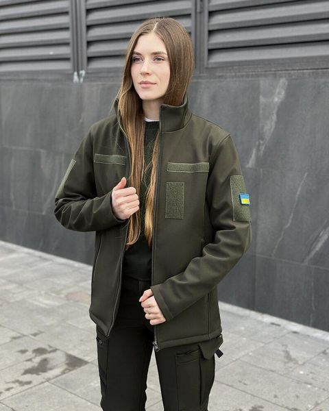 Жіноча Куртка Pobedov Shadow Soft Shell на мікрофлісі + ПОДАРУНОК шеврон олива розмір S pobOWku2877khfrs-S фото