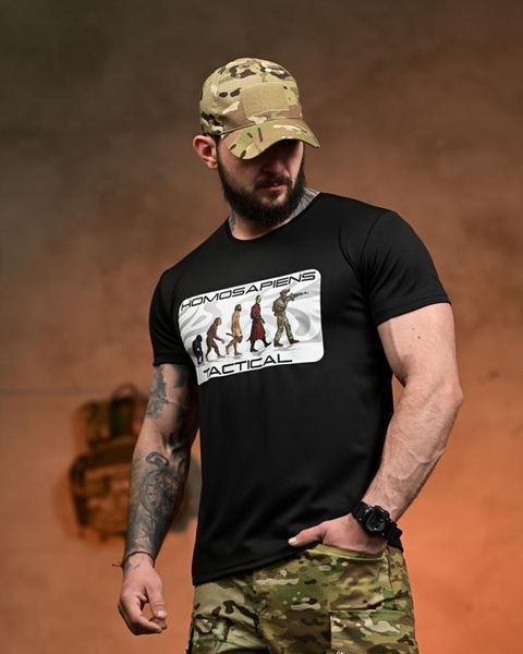 Футболка Selion з принтом Homosapiens Tactical чорна розмір M buy96241frs-M фото