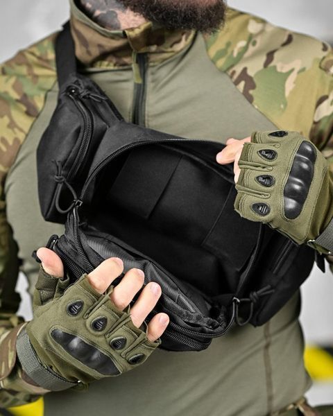 Нагрудна Сумка Recrut Oxford чорна розмір 26 х 16 см buy91404frs фото