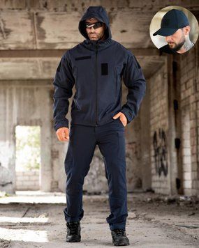Форма 3в1 ДСНС Terambit Куртка Softshell та Штани + Бейсболка синя розмір S buy97321frs-S фото