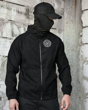 Куртка Born of War з принтом Руни чорна розмір S buy97490frs-S фото
