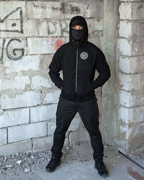 Куртка Born of War з принтом Руни чорна розмір S buy97490frs-S фото