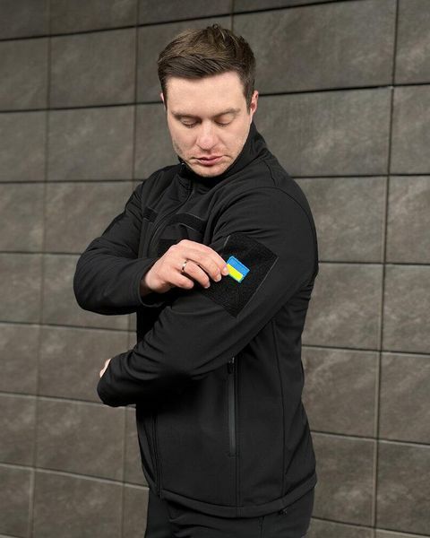 Куртка Pobedov Shadow SoftShell + ПОДАРУНОК прапор України чорна розмір M pobOWku2777bafrs-M фото