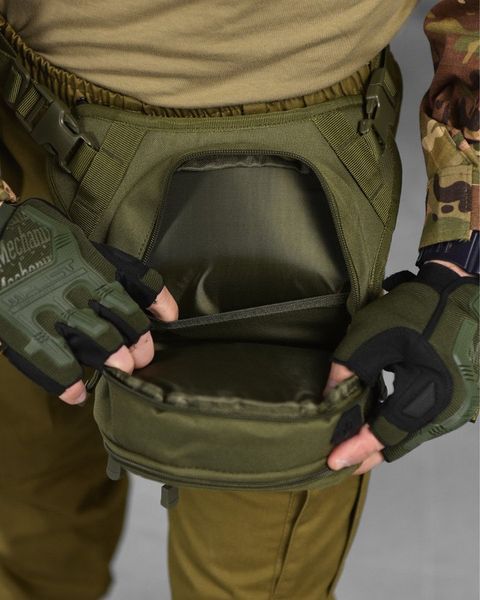 Тактична Поясна Сумка Vergin Cordura з кріпленням на ногу олива розмір 30,5 x 22,8 х 12,5 см buy14674frs фото