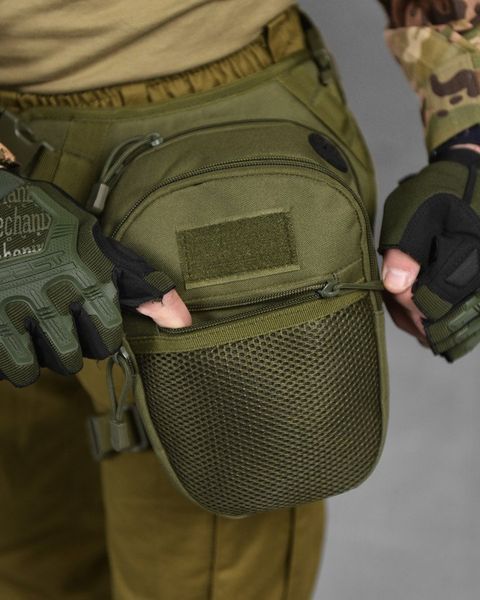 Тактична Поясна Сумка Vergin Cordura з кріпленням на ногу олива розмір 30,5 x 22,8 х 12,5 см buy14674frs фото