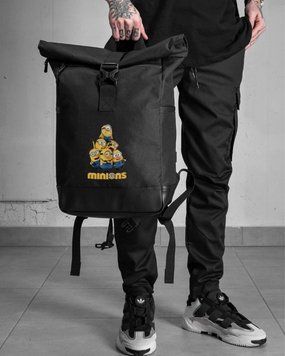 Рюкзак Rolltop 30л Without з принтом Міньйони чорний 42 х 26 см wb8055266frs фото