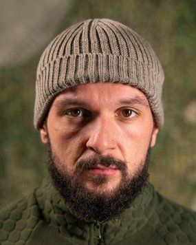 Шапка Rib Knit Beanie з відворотом сіра One Size buy97925 фото