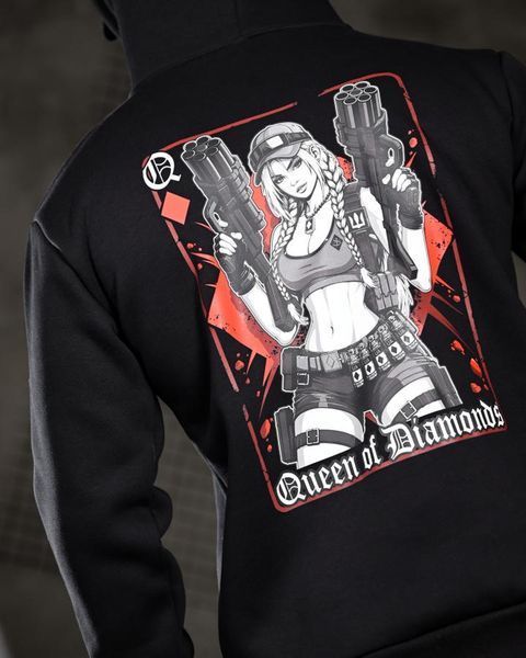 Худі Genesis на флісі з принтом Queen Of Diamonds чорне розмір M buy97253frs-M фото