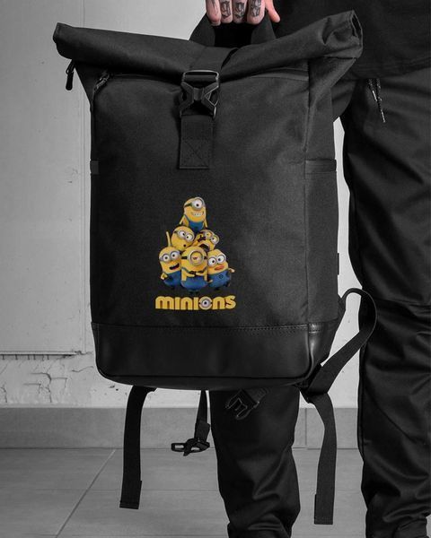 Рюкзак Rolltop 30л Without з принтом Міньйони чорний 42 х 26 см wb8055266frs фото