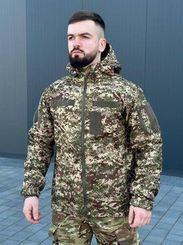 Куртка SoftShell на мікрофлісі з капюшоном та липучками для шевронів хижак розмір M for00479frs-M фото