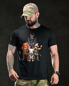Футболка Selion Coolmax з принтом Team чорна розмір M buy96887frs-M фото