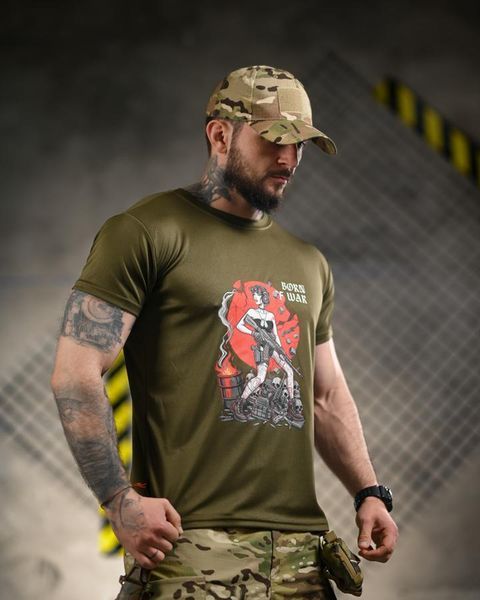 Футболка Coolmax з принтом Born Of War олива розмір S buy96186frs-S фото