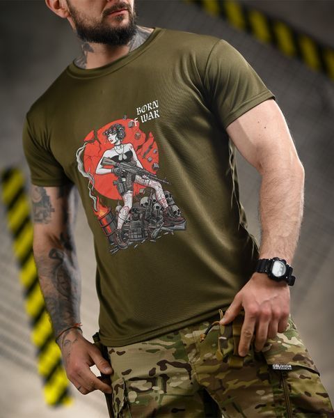 Футболка Coolmax з принтом Born Of War олива розмір S buy96186frs-S фото