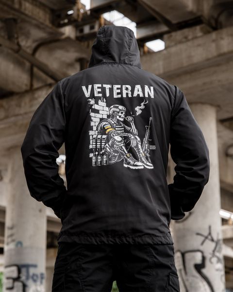 Вітровка Born of War з принтом Veteran чорна розмір S buy97055frs-S фото