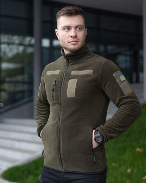 Флісова Кофта Vira V2 з липучками під шеврони + ПОДАРУНОК шеврон прапор України хакі розмір M pobBLto1 403khfrs-M фото