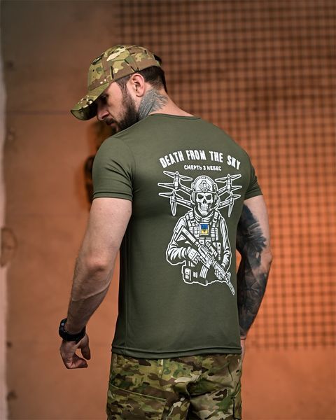 Футболка Selion з принтом Death From The Sky Смерть з Небес олива розмір M buy96254frs-M фото